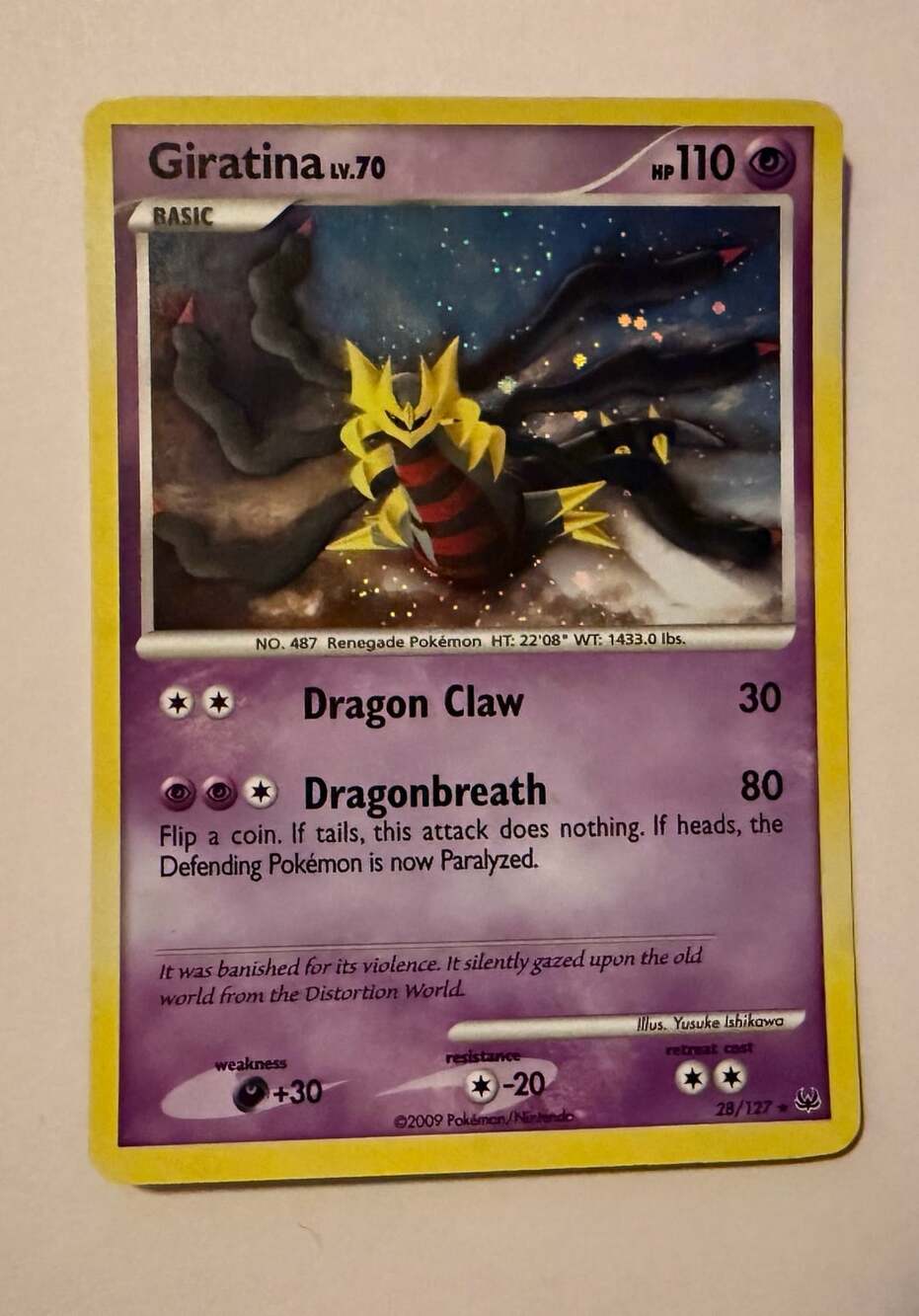 Pokemon Giratina Lv.70 28/127 Platinum Cosmos Holo Rare